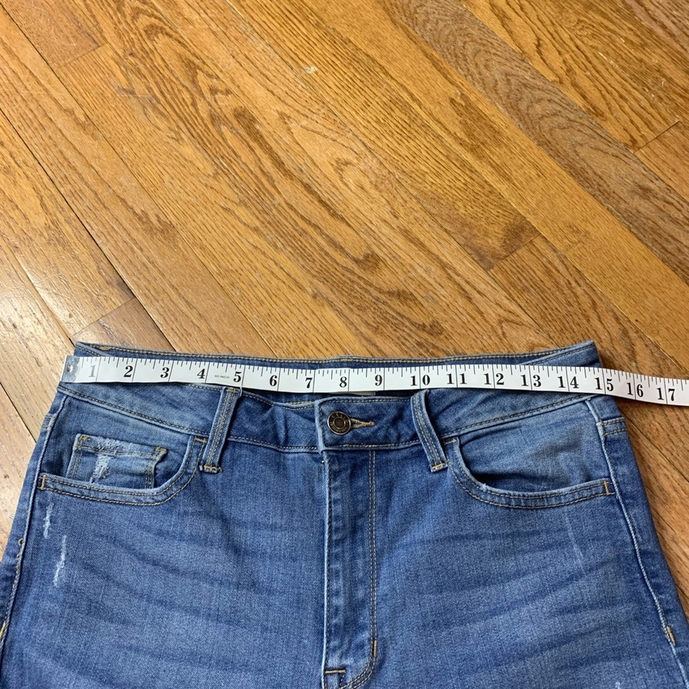 Cello Mid-Rise Distressed Skinny Jeans | Raw Hem Ankle Denim | Size 9 - Picture 8 of 9